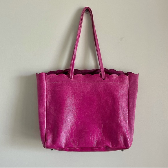 Pulicati Hot Pink Italian Leather Tote Bag